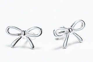 Sterling Silver Bow Earrings - piper-and-dune - Jewelry