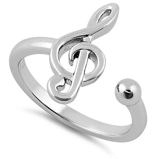 Sterling Silver Treble Clef Music Note Ring Wholesale Sparkle