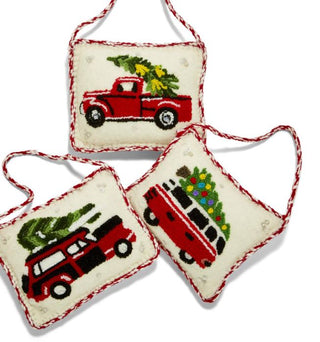 Tree Trimming Embroidered Ornaments - 3 Styles Available Two's Company