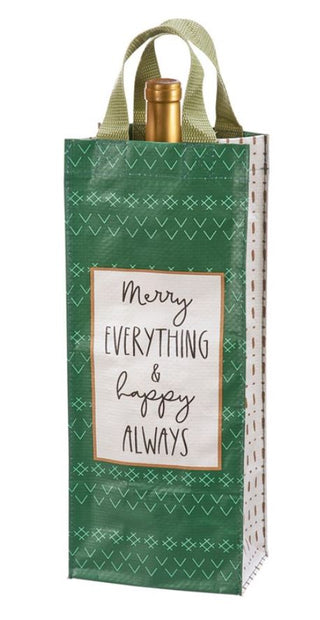 Merry Everything & Happy Always Wine Gift Bag Primitives by Kathy